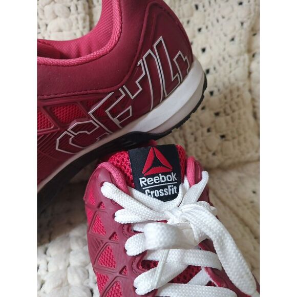 Reebok Womens Shoes Crossfit Maroon Sz‎ 7 M Athletic Sneaker Pre Owned Clean Gym - Picture 2 of 14